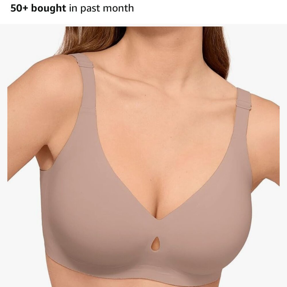 SOLD 2 BNIB LUCKMEEY Everyday Bras with No Underwire - Peach and Toffee - Sz XL